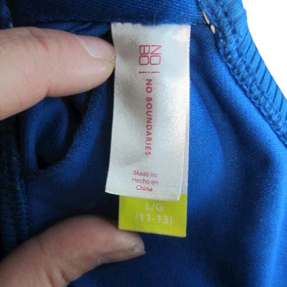 Y2K Swim Beachwear Bold Blue Bikini Top No Boundaries L (11-13) - Picture 3 of 8